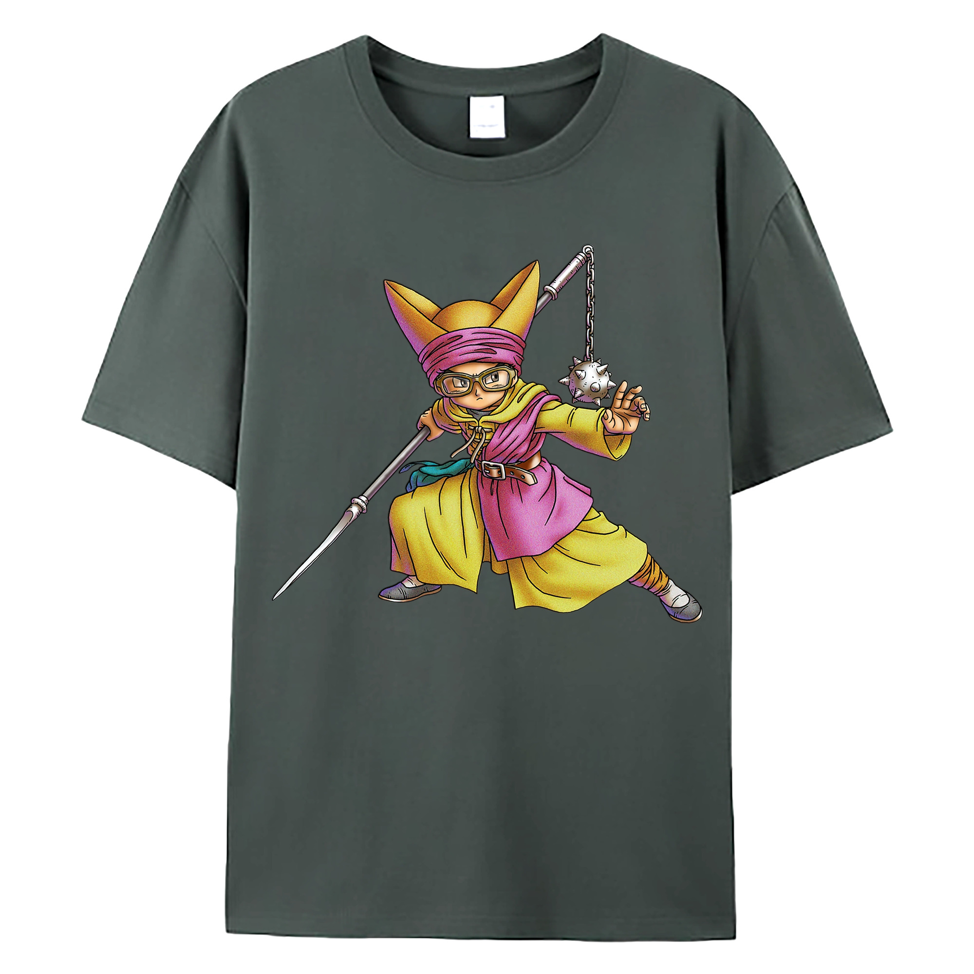 （画像用） ドラゴンクエスト Doragon Kuesuto Dragon Quest 綿100％ メンズ半袖Tシャツ｜肌触りやわらか＆通気性